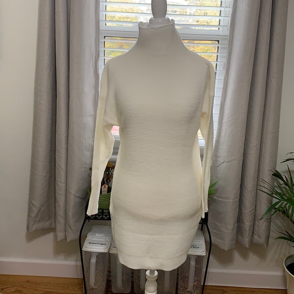 White sweater dress long tunic